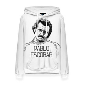 Женская толстовка 3D с принтом Pablo Escobar в Кировске, 100% полиэстер  | двухслойный капюшон со шнурком для регулировки, мягкие манжеты на рукавах и по низу толстовки, спереди карман-кенгуру с мягким внутренним слоем. | Тематика изображения на принте: escobar | loving pablo | эскобар