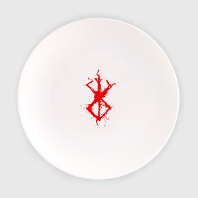 Тарелка с принтом BERSERK sign red в Кировске, фарфор | диаметр - 210 мм
диаметр для нанесения принта - 120 мм | anime | berserk | heroes | knight | manga | аниме | берсерк | герои | манга | рыцарь
