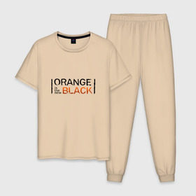 Мужская пижама хлопок с принтом Orange Is the New Black в Кировске, 100% хлопок | брюки и футболка прямого кроя, без карманов, на брюках мягкая резинка на поясе и по низу штанин
 | orange is the new black | оранжевый  хит сезона