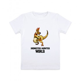 Детская футболка хлопок с принтом Monster Hunter: World в Кировске, 100% хлопок | круглый вырез горловины, полуприлегающий силуэт, длина до линии бедер | monster hunter: world
