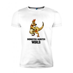 Мужская футболка премиум с принтом Monster Hunter: World в Кировске, 92% хлопок, 8% лайкра | приталенный силуэт, круглый вырез ворота, длина до линии бедра, короткий рукав | monster hunter: world