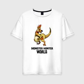 Женская футболка хлопок Oversize с принтом Monster Hunter World в Кировске, 100% хлопок | свободный крой, круглый ворот, спущенный рукав, длина до линии бедер
 | monster hunter: world