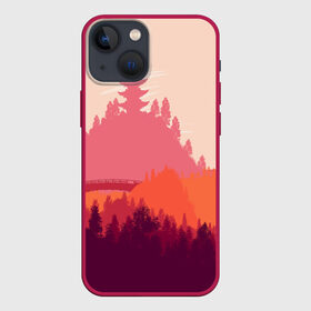 Чехол для iPhone 13 mini с принтом Firewatch в Кировске,  |  | campo santo | firewatch | арт | вечер | вид | горы | закат | игра | лес | озеро | олень | пейзаж | пожарный дозор | солнце | холмы