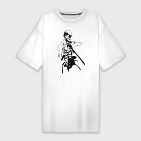 Платье-футболка хлопок с принтом Mikasa Ackerman в Кировске,  |  | mikasa | микаса