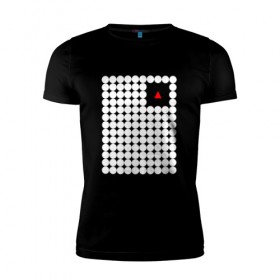 Мужская футболка премиум с принтом Взаперти в Кировске, 92% хлопок, 8% лайкра | приталенный силуэт, круглый вырез ворота, длина до линии бедра, короткий рукав | круги | минимализм | треугольник