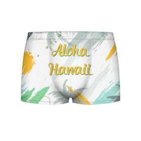 Мужские трусы 3D с принтом Aloha Hawaii в Кировске, 50% хлопок, 50% полиэстер | классическая посадка, на поясе мягкая тканевая резинка | aloha | summer | sun | travel | гавайи | лето | путешествия