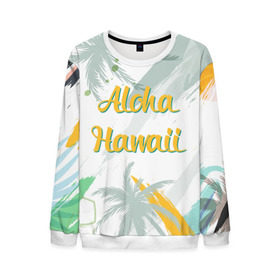 Мужской свитшот 3D с принтом Aloha Hawaii в Кировске, 100% полиэстер с мягким внутренним слоем | круглый вырез горловины, мягкая резинка на манжетах и поясе, свободная посадка по фигуре | aloha | summer | sun | travel | гавайи | лето | путешествия