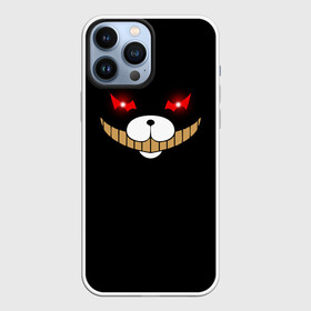 Чехол для iPhone 13 Pro Max с принтом KUROKUMA на черном в Кировске,  |  | anime | bear | black  white | danganronpa | kurokuma | monodam | monokuma | monomi | monotaro | pink | rabbit | school | shirokuma | аниме | главарь | мoноми | монокума | черно белый | школа