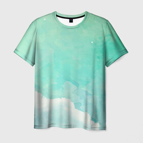 Мужская футболка 3D с принтом Облако в Кировске, 100% полиэфир | прямой крой, круглый вырез горловины, длина до линии бедер | абстракт | вектор | звезды | зеленый | красиво | небо | облако | синий | узор