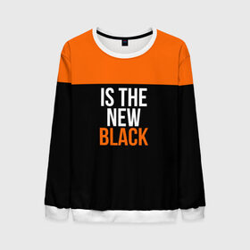 Мужской свитшот 3D с принтом ORANGE IS THE NEW BLACK в Кировске, 100% полиэстер с мягким внутренним слоем | круглый вырез горловины, мягкая резинка на манжетах и поясе, свободная посадка по фигуре | Тематика изображения на принте: orange is the new black