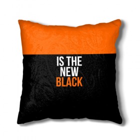 Подушка 3D с принтом ORANGE IS THE NEW BLACK в Кировске, наволочка – 100% полиэстер, наполнитель – холлофайбер (легкий наполнитель, не вызывает аллергию). | состоит из подушки и наволочки. Наволочка на молнии, легко снимается для стирки | orange is the new black