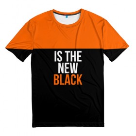 Мужская футболка 3D с принтом ORANGE IS THE NEW BLACK в Кировске, 100% полиэфир | прямой крой, круглый вырез горловины, длина до линии бедер | Тематика изображения на принте: orange is the new black