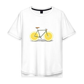 Мужская футболка хлопок Oversize с принтом Велосипед в Кировске, 100% хлопок | свободный крой, круглый ворот, “спинка” длиннее передней части | bike | вело | велосипед | лимон