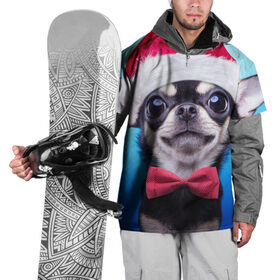 Накидка на куртку 3D с принтом рождество в Кировске, 100% полиэстер |  | dog | happy new year | бантик | взгляд | глаза | новый год | пинчер | праздник | санта клаус | собака | той терьер