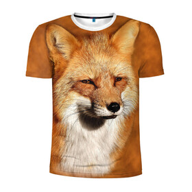 Мужская футболка 3D спортивная с принтом Лисичка в Кировске, 100% полиэстер с улучшенными характеристиками | приталенный силуэт, круглая горловина, широкие плечи, сужается к линии бедра | животные | зверь | лиса | лисичка | природа | рыжая | фыр