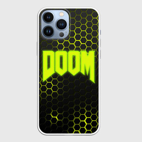 Чехол для iPhone 13 Pro Max с принтом DOOM в Кировске,  |  | Тематика изображения на принте: devil | doom | hell | mark of the doom slayer | slayer | ад | гарнил | дум | знаки | иероглифы | компьютерные игры 2019 | преисподняя | символ | солдат