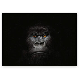 Поздравительная открытка с принтом Горилла 3D в Кировске, 100% бумага | плотность бумаги 280 г/м2, матовая, на обратной стороне линовка и место для марки
 | Тематика изображения на принте: горилла | животные | обезьянка