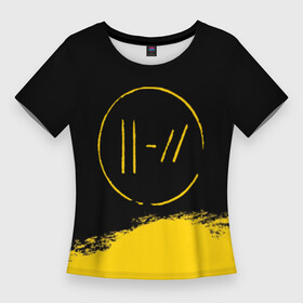 Женская футболка 3D Slim с принтом TWENTY ONE PILOTS | 21 PILOTS | TOP в Кировске,  |  | 21 pilots | 21p | music | rock | top | trench | twenty one pilots | группа | музыка | рок