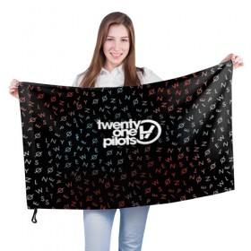 Флаг 3D с принтом TWENTY ONE PILOTS TOP в Кировске, 100% полиэстер | плотность ткани — 95 г/м2, размер — 67 х 109 см. Принт наносится с одной стороны | 21 pilots | 21p | music | rock | top | trench | twenty one pilots | группа | музыка | рок