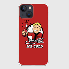 Чехол для iPhone 13 mini с принтом NUKA COLA в Кировске,  |  | 101 | 111 | 76 | atom cats | bethesda | brotherhood of steel | fallout | nuka cola | outcast | tunnel snakes | vault | war | братство стали | бункер | война | убежище | фолаут | фоллаут | ядеркола