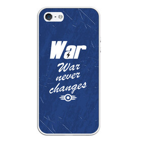 Чехол для iPhone 5/5S матовый с принтом WAR NEVER CHANGES в Кировске, Силикон | Область печати: задняя сторона чехла, без боковых панелей | Тематика изображения на принте: 101 | 111 | 76 | atom cats | bethesda | brotherhood of steel | fallout | nuka cola | outcast | tunnel snakes | vault | war | братство стали | бункер | война | убежище | фолаут | фоллаут | ядеркола