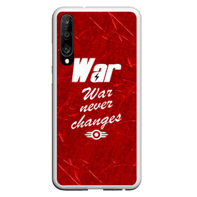 Чехол для Honor P30 с принтом WAR NEVER CHANGES в Кировске, Силикон | Область печати: задняя сторона чехла, без боковых панелей | Тематика изображения на принте: 101 | 111 | 76 | atom cats | bethesda | brotherhood of steel | fallout | nuka cola | outcast | tunnel snakes | vault | war | братство стали | бункер | война | убежище | фолаут | фоллаут | ядеркола