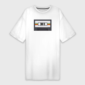 Платье-футболка хлопок с принтом Компакт кассета в Кировске,  |  | 90 е | арт | аудиокассета | дизайн | компакт кассета | магнитола | музыка | ретро
