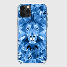 Чехол для iPhone 12 Pro Max с принтом Сине-бело-голубой лев в Кировске, Силикон |  | fczp | spb | zenit | белый | геометрия | зенит | питер | санкт петербург | синий | спб | треугольники