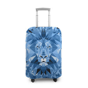 Чехол для чемодана 3D с принтом Сине-бело-голубой лев в Кировске, 86% полиэфир, 14% спандекс | двустороннее нанесение принта, прорези для ручек и колес | fczp | spb | zenit | белый | геометрия | зенит | питер | санкт петербург | синий | спб | треугольники