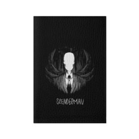 Обложка для паспорта матовая кожа с принтом SLENDER MAN в Кировске, натуральная матовая кожа | размер 19,3 х 13,7 см; прозрачные пластиковые крепления | horror | slender | slender the arrival | slenderman | монстры | ночь | фантастика