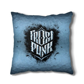 Подушка 3D с принтом Frostpunk Logo в Кировске, наволочка – 100% полиэстер, наполнитель – холлофайбер (легкий наполнитель, не вызывает аллергию). | состоит из подушки и наволочки. Наволочка на молнии, легко снимается для стирки | Тематика изображения на принте: frost punk | frostpunk | фрост панк | фростпанк