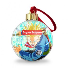 Ёлочный шар с принтом Super Saiyan в Кировске, Пластик | Диаметр: 77 мм | anime | dragon ball | аниме | гоку | драгон бол | дракона жемчуг