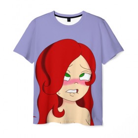 Мужская футболка 3D с принтом Redhead в Кировске, 100% полиэфир | прямой крой, круглый вырез горловины, длина до линии бедер | ahegao | anime | аниме | ахегао