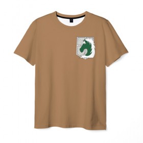 Мужская футболка 3D с принтом Attack no Titan - Military Police в Кировске, 100% полиэфир | прямой крой, круглый вырез горловины, длина до линии бедер | 