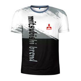 Мужская футболка 3D спортивная с принтом Mitsubishi brend: Надпись в Кировске, 100% полиэстер с улучшенными характеристиками | приталенный силуэт, круглая горловина, широкие плечи, сужается к линии бедра | 