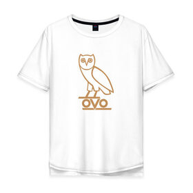 Мужская футболка хлопок Oversize с принтом OVO owl в Кировске, 100% хлопок | свободный крой, круглый ворот, “спинка” длиннее передней части | drake | hotlinebling | more life | ovo | sixgod | дрейк