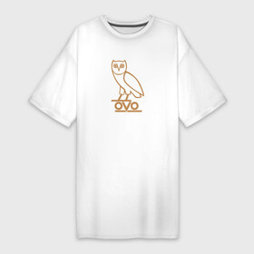 Платье-футболка хлопок с принтом OVO owl в Кировске,  |  | drake | hotlinebling | more life | ovo | sixgod | дрейк