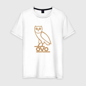 Мужская футболка хлопок с принтом OVO owl в Кировске, 100% хлопок | прямой крой, круглый вырез горловины, длина до линии бедер, слегка спущенное плечо. | drake | hotlinebling | more life | ovo | sixgod | дрейк