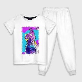Детская пижама хлопок с принтом Fortnite в Кировске, 100% хлопок |  брюки и футболка прямого кроя, без карманов, на брюках мягкая резинка на поясе и по низу штанин
 | fortnite | королевская битва