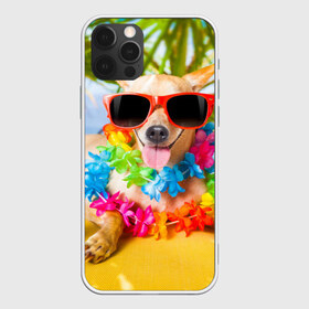 Чехол для iPhone 12 Pro Max с принтом пляж в Кировске, Силикон |  | Тематика изображения на принте: sea | гавайи | лето | море | океан | отдых | очки | пляж | собака | той терьер