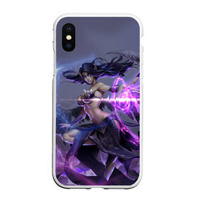 Чехол для iPhone XS Max матовый с принтом Моргана League of Legends в Кировске, Силикон | Область печати: задняя сторона чехла, без боковых панелей | league | legends | lol | morgana | блеск | искра | крылья | лига легенд | магия | полет | свет