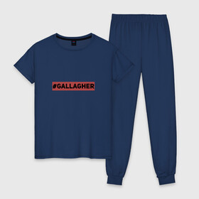 Женская пижама хлопок с принтом #Gallagher в Кировске, 100% хлопок | брюки и футболка прямого кроя, без карманов, на брюках мягкая резинка на поясе и по низу штанин | gallagher | shameless | бесстыжие | галлагер