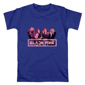 Мужская футболка хлопок с принтом Black Pink в Кировске, 100% хлопок | прямой крой, круглый вырез горловины, длина до линии бедер, слегка спущенное плечо. | black pink | blackpink | square two | square up | дженни ким | лалиса манобан