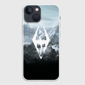 Чехол для iPhone 13 mini с принтом THE ELDER SCROLLS SKYRIM | TES 5 в Кировске,  |  | Тематика изображения на принте: dovahkiin | dragonborn | fus ro dah | royal play | rpg | skyrim | tes | tes online | the elder scrolls | война | докавин | компьютерные игры | рпг