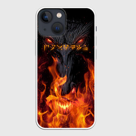 Чехол для iPhone 13 mini с принтом THE ELDER SCROLLS в Кировске,  |  | Тематика изображения на принте: dovahkiin | dragonborn | fus ro dah | royal play | rpg | skyrim | tes | tes online | the elder scrolls | война | докавин | компьютерные игры | рпг