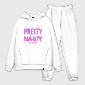 Мужской костюм хлопок OVERSIZE с принтом Call Me Pretty And Nasty в Кировске,  |  | Тематика изображения на принте: blackpink | k pop | music | блэк пинк | дженни | джису | лис | музыка | розэ