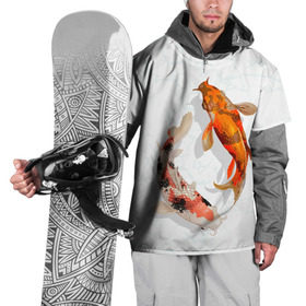 Накидка на куртку 3D с принтом Приношу удачу в Кировске, 100% полиэстер |  | вода | золотые | рыбы | счастье | удача