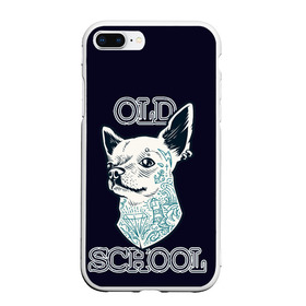 Чехол для iPhone 7Plus/8 Plus матовый с принтом Old school Chihuahua в Кировске, Силикон | Область печати: задняя сторона чехла, без боковых панелей | chihuahua | dog | old school | tattoo | олдскул | собака | тату | чихуахуа