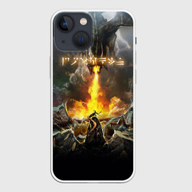 Чехол для iPhone 13 mini с принтом THE ELDER SCROLLS в Кировске,  |  | Тематика изображения на принте: dovahkiin | dragonborn | fus ro dah | rpg | skyrim | tes | the elder scrolls | докавин | рпг