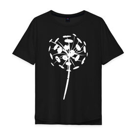 Мужская футболка хлопок Oversize с принтом Одуванчик в Кировске, 100% хлопок | свободный крой, круглый ворот, “спинка” длиннее передней части | арт | одуванчик | пух | растения | семена | силуэт | цветы